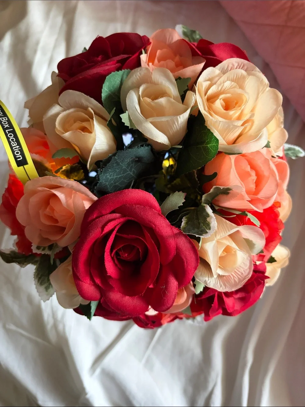 The Bradford Exchange Red and Coral Faux Rose Posy in Decorative Light Up Vase